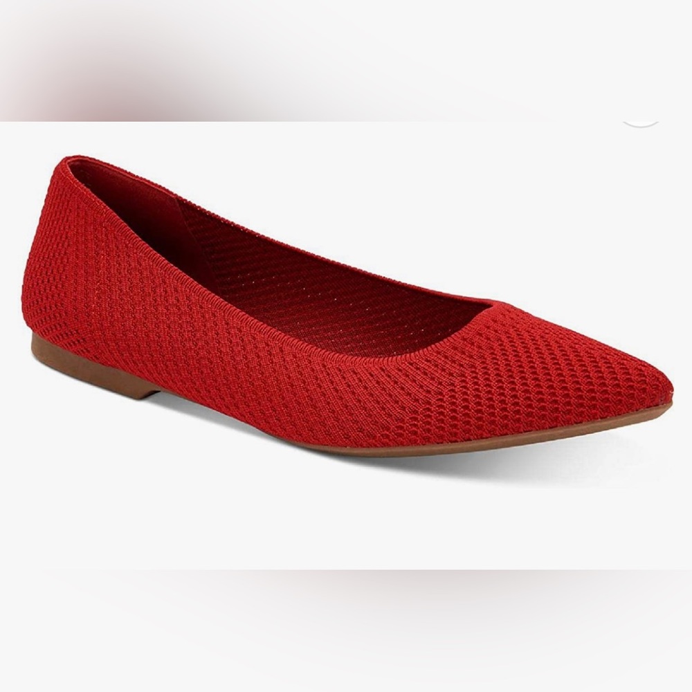 Alfani Women's Step 'N Flex Poppyy Pointed Toe Knit Flats Ted-NWT